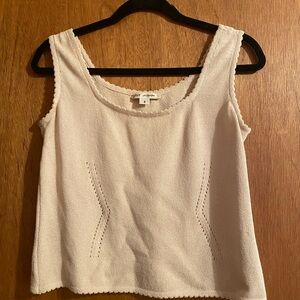 St. John Cream Textured Tank Top